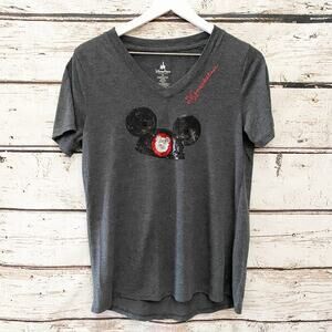 DISNEY PARKS Mouseketeer Sequin Mickey Hat Shirt Sz M